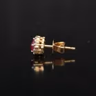18ct Gold Ruby and Diamond Stud Earrings