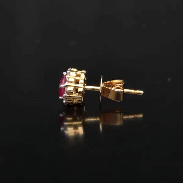 18ct Gold Ruby and Diamond Stud Earrings