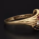 9ct Gold Ruby Sapphire and CZ Ring