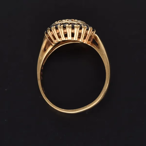 9ct Gold Ruby Sapphire and CZ Ring