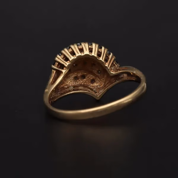 9ct Gold Ruby Sapphire and CZ Ring
