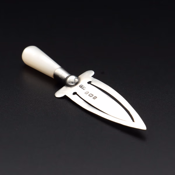 Antique Hallmarked Sterling Silver and Mother of Pearl Bookmark