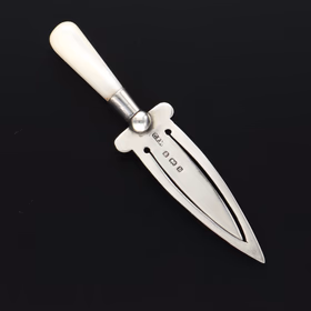 Antique Hallmarked Sterling Silver and Mother of Pearl Bookmark