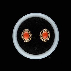 9ct Gold Coral Earrings
