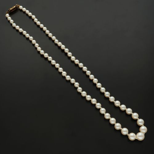 Re-Strung 9ct Gold Clasped Cultured Pearl Necklace image-3