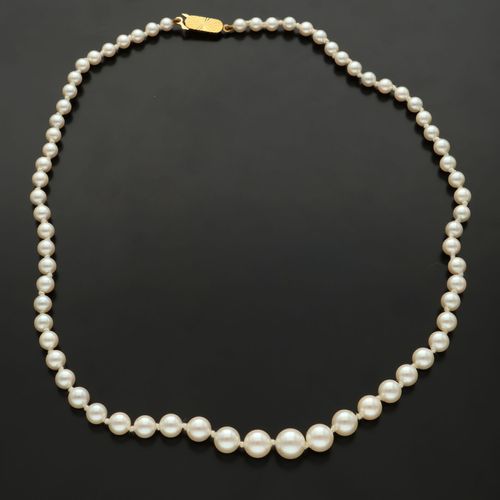 Re-Strung 9ct Gold Clasped Cultured Pearl Necklace image-4