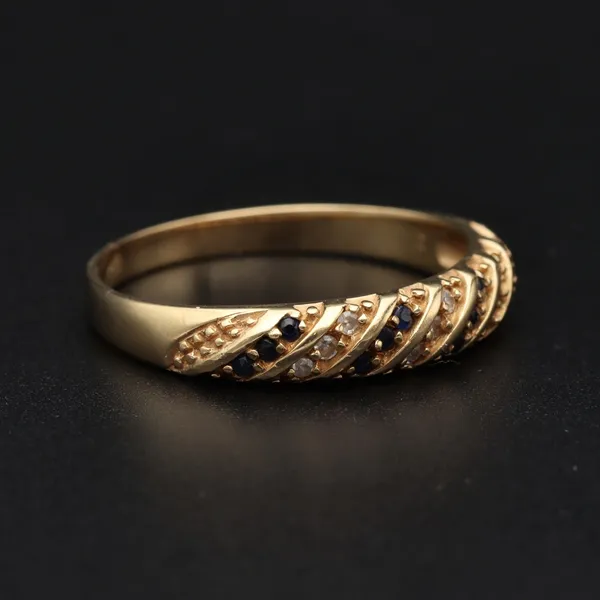 14ct Gold Diamond Sapphire Large Ring