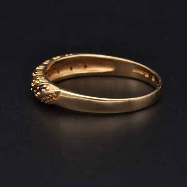 14ct Gold Diamond Sapphire Large Ring