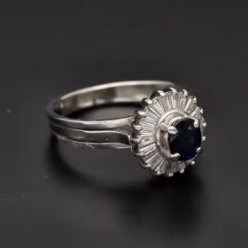 18ct White Gold Sapphire and Diamond Ring