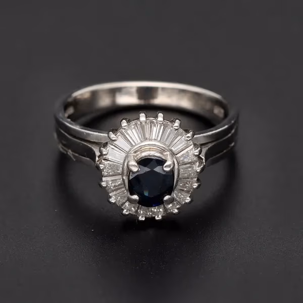 18ct White Gold Sapphire and Diamond Ring