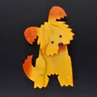 Pavone Handmade Amber Galalith Puppy Dog Brooch