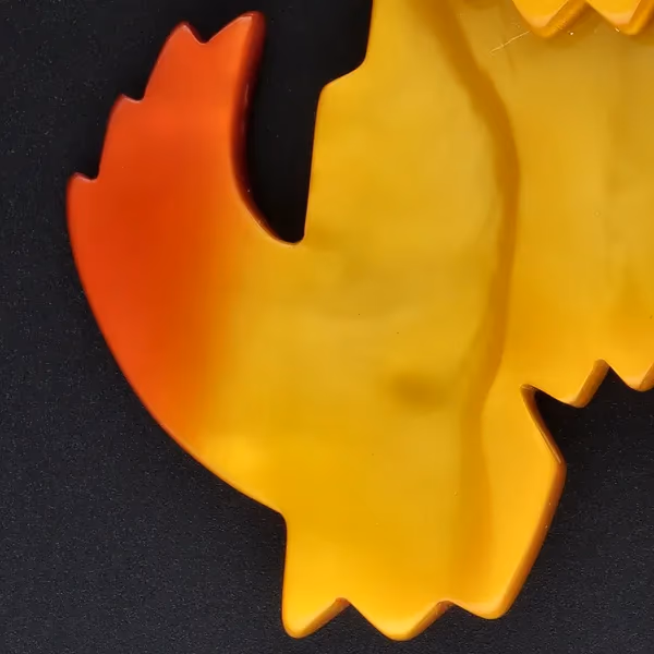 Pavone Handmade Amber Galalith Puppy Dog Brooch