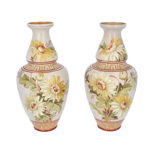 Large Pair of Doulton Lambeth Carrara Vases image-1