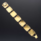 Norwegian Gilded Sterling Silver and Hand-Painted  Floral Guilloche Panel Bracelet