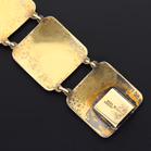 Norwegian Gilded Sterling Silver and Hand-Painted  Floral Guilloche Panel Bracelet