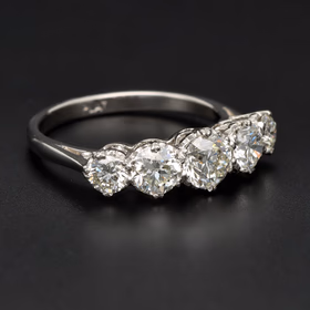 Platinum Ladies Five Stone Diamond Ring