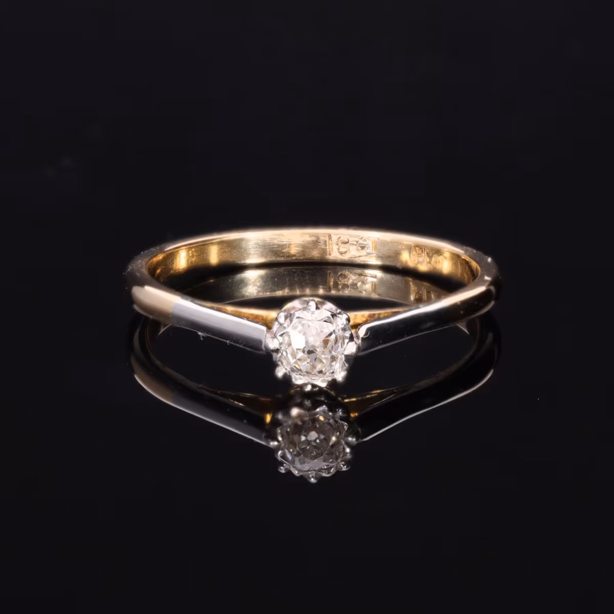 360° view of The Vintage Old Mine Cut Diamond Solitaire Fancy Ring