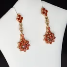 Victorian 9ct Gold Garnet Drop Earrings