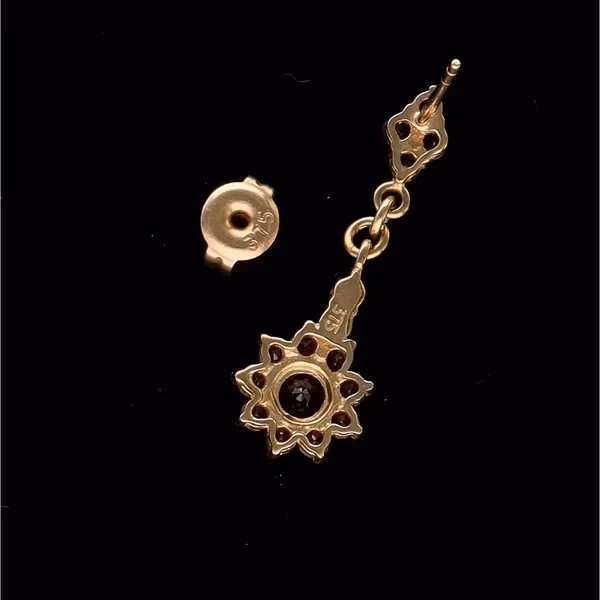 Victorian 9ct Gold Garnet Drop Earrings