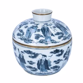 19th Century Chinese Blue & White Covered Jar