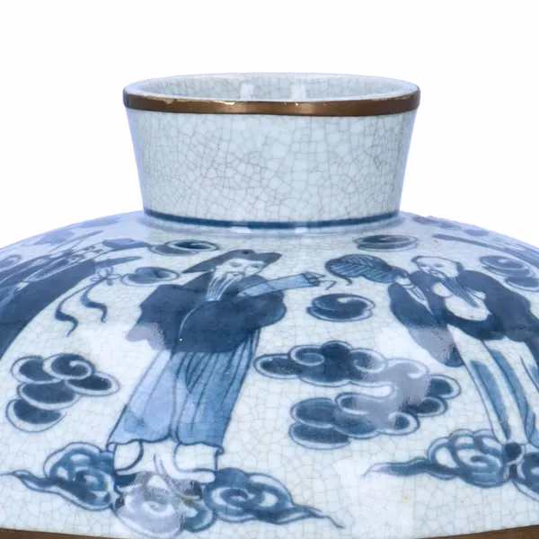 19th Century Chinese Blue & White Covered Jar