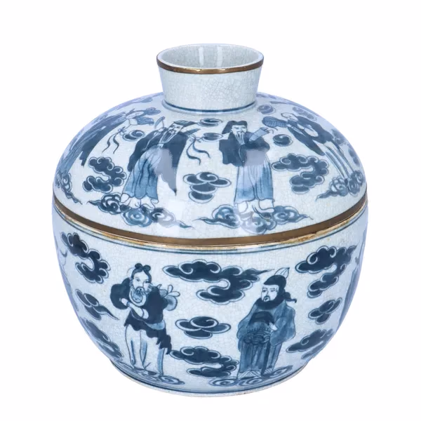 19th Century Chinese Blue & White Covered Jar
