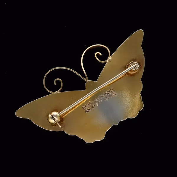 David Andersen Silver and Enamel Butterfly Brooch