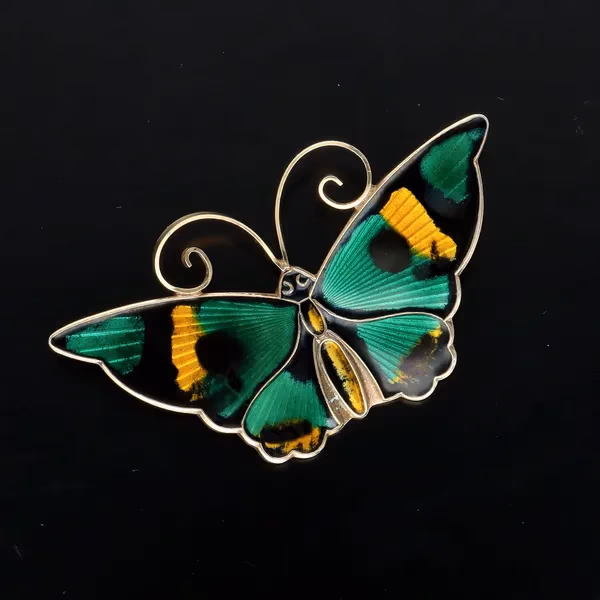David Andersen Silver and Enamel Butterfly Brooch