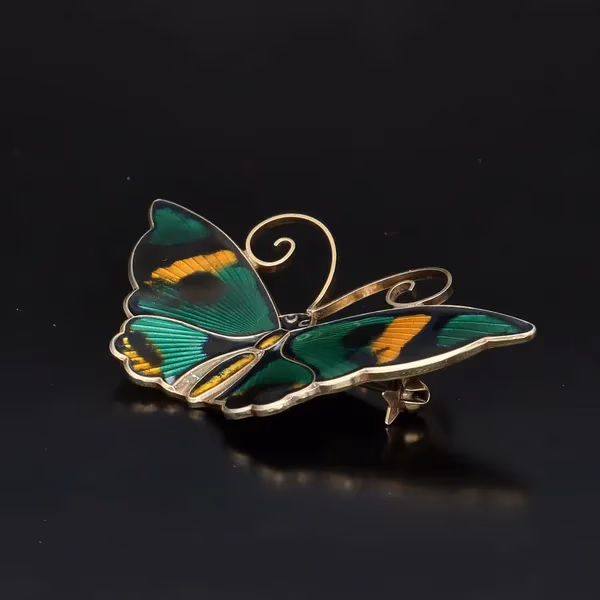 David Andersen Silver and Enamel Butterfly Brooch