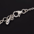 Silver Link Necklace With Curved & Teardrop Accents