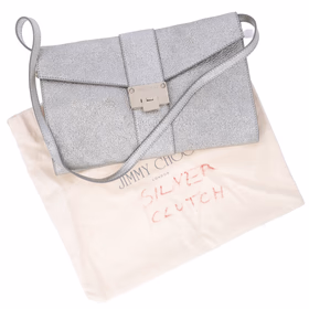 Jimmy Choo Silver Envelope Bag