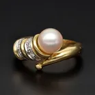 18ct Gold Diamond and Pearl Ring