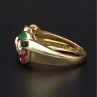 9ct Yellow Gold Diamond, Ruby, Emerald & Sapphire Ring