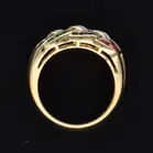 9ct Yellow Gold Diamond, Ruby, Emerald & Sapphire Ring