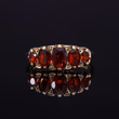 360° view of The Vintage 1990 Five Garnet Fire Ring