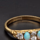 18ct Gold Opal and Diamond Ring
