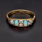 18ct Gold Opal and Diamond Ring