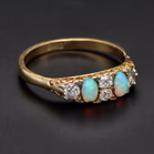 18ct Gold Opal and Diamond Ring