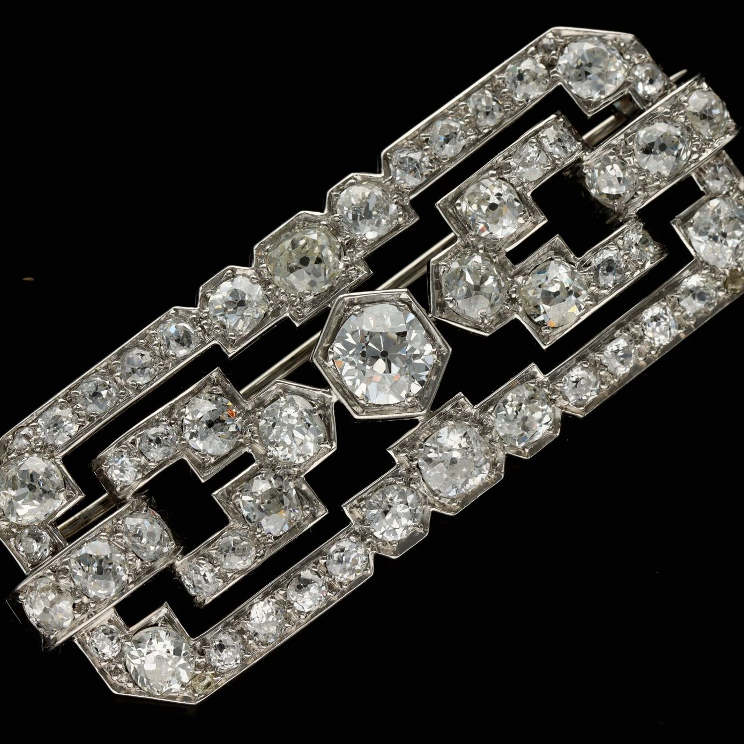 Art deco sale diamond brooch