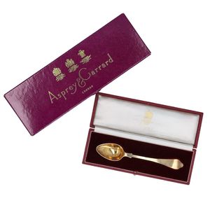 Victorian Scottish Silver Gilt Trefoil Spoon