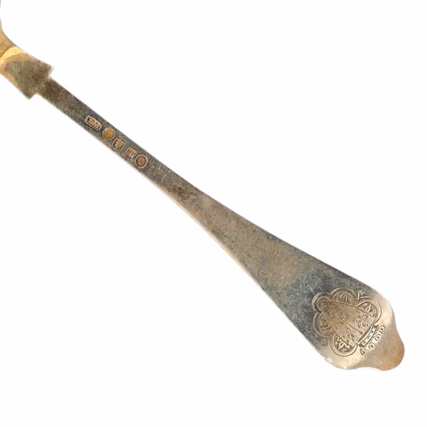 Victorian Scottish Silver Gilt Trefoil Spoon