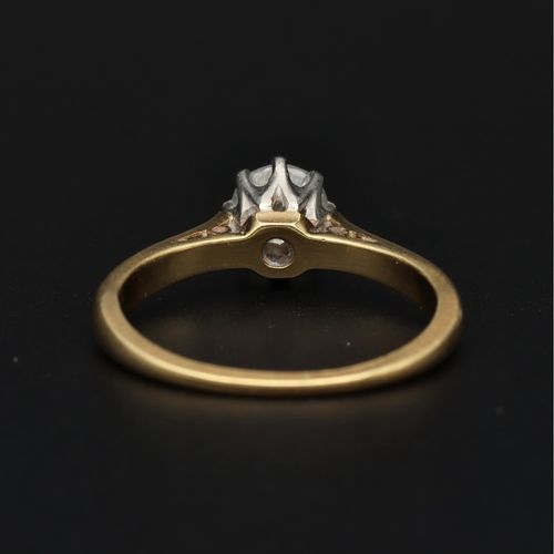 Edwardian 18ct Gold Diamond Solitaire Ring image-5