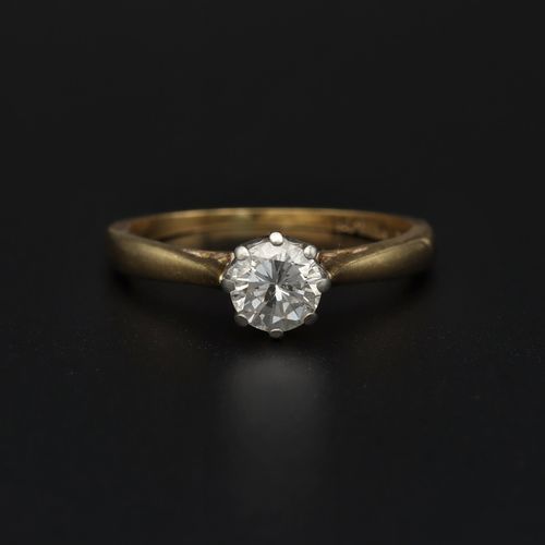 Edwardian 18ct Gold Diamond Solitaire Ring image-2