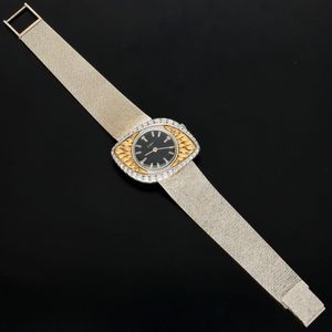 Eska Unisex 18k White Gold and Diamond Watch