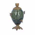 Miniature Bronze and Serpentine Samovar