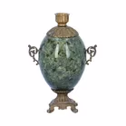 Miniature Bronze and Serpentine Samovar