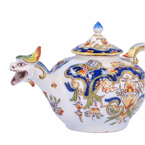 Rare Faience Formaintraux Desvres Teapot