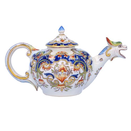 Rare Faience Formaintraux Desvres Teapot image-3