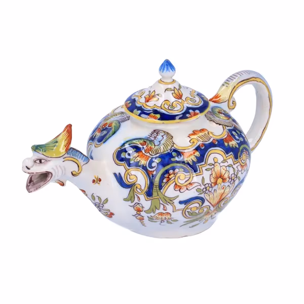 Rare Faience Formaintraux Desvres Teapot
