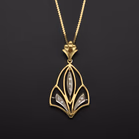18ct Yellow Gold Art Deco Style Diamond Necklace